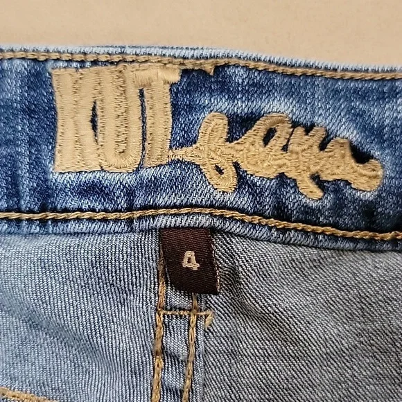 Kut from the Kloth Distressed BARDOT Crop Skinny Boyfriend Jeans Size 4 EUC - Picture 5 of 16